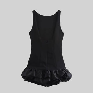 Ruffled Hem Sleeveless Romper Dress