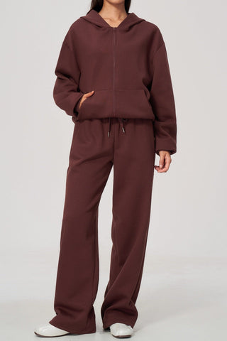 Relaxed Zip-Up Hoodie & Wide-Leg Sweatpants Set
