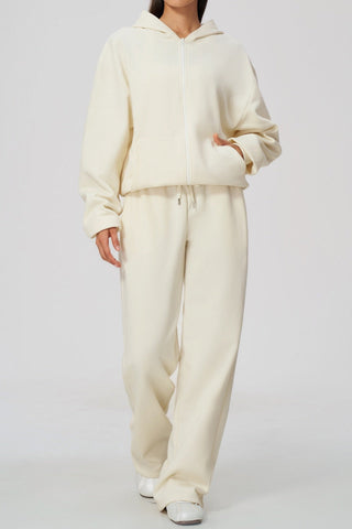 Relaxed Zip-Up Hoodie & Wide-Leg Sweatpants Set