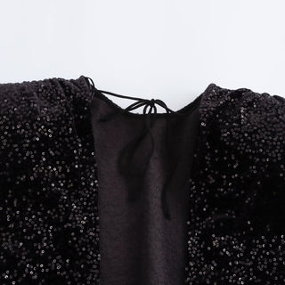 Sparkling Black Sleeveless Sequin Mini Dress