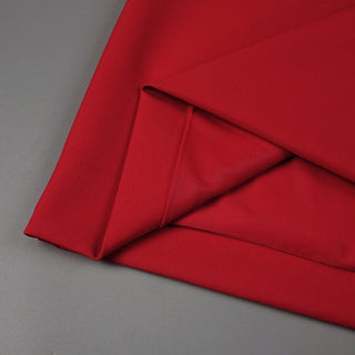 Red Strapless Mini Dress with Oversized Rosette Detail