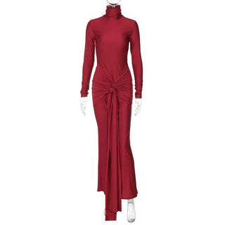 Elegant High Neck Long Dress