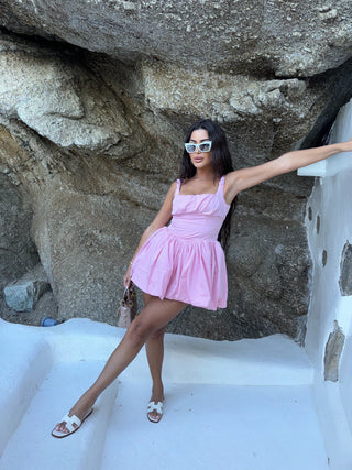 Sweet Pleat Sleeveless Mini Dress
