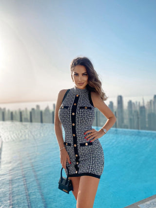 Halter Neck Sleeveless Bandage Mini Dress