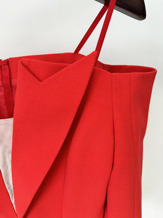 Bold Off-Shoulder Long Sleeve Blazer
