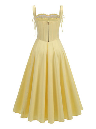 Jannet Corset Side Slit Midi Dress