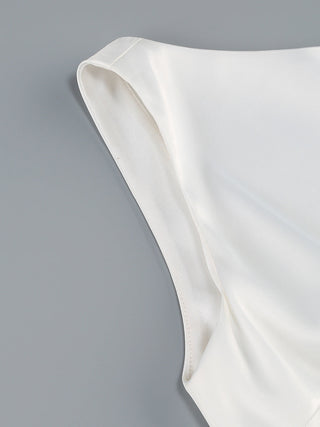 Elegant Satin Mini Dress with Ruffle Hem