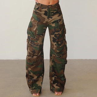 Camouflage Cargo Pants with Multiple Utility Pockets
