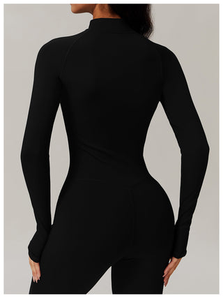 Long Sleeve Yoga Jumpsuit with Cross-Border Waist Design