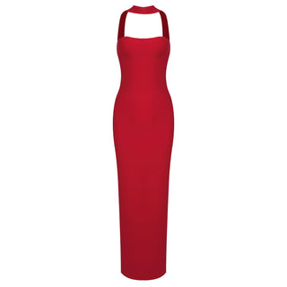 Sleek Bandage Back Slit Long Dress