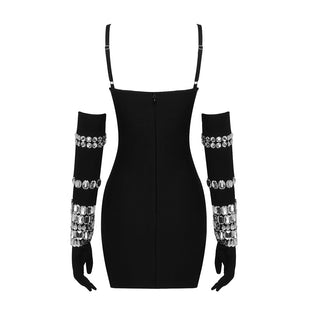 Emily Sleeveless Sparkle Gem Bandage Mini Dress