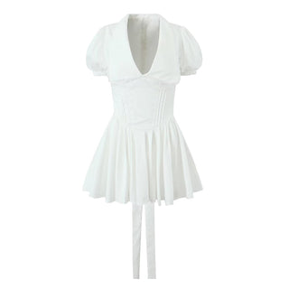 V Neck Charm Mini Dress
