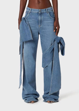 Bow Charm Denim Set