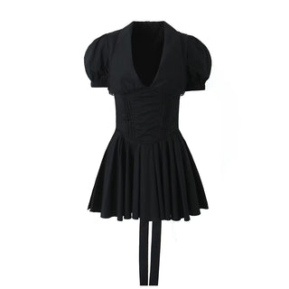 V Neck Charm Mini Dress