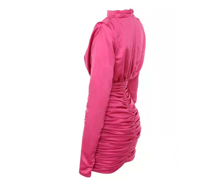 Ray Satin High Neck Mini Dress