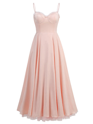Graceful Suspender Sleeveless Long Dress