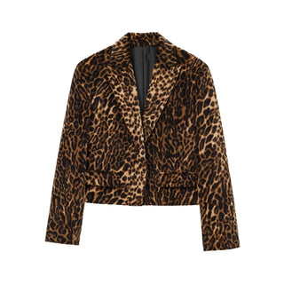 Chic Leopard Print Tailored Blazer