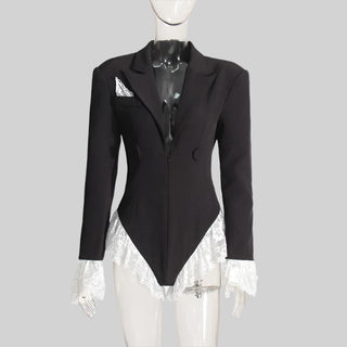 Long Sleeve V-Neck Slim Fit Lace Bodysuit