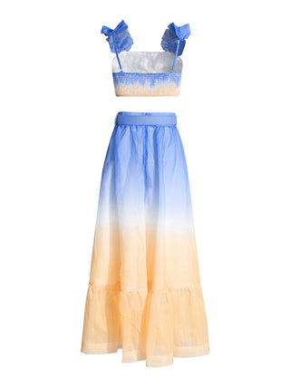 Sunshine Serenade Sleeveless  Long Skirt Set
