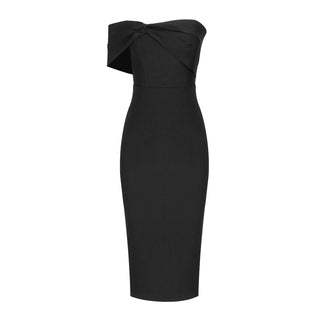 Elegant One Shoulder Bandage Long Midi Dress
