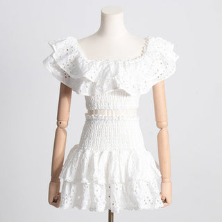 Off Shoulder Embroidered Set