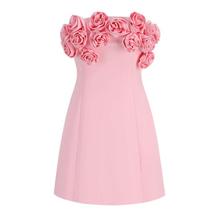 Pink Floral Elegance Sleeveless Mini Dress