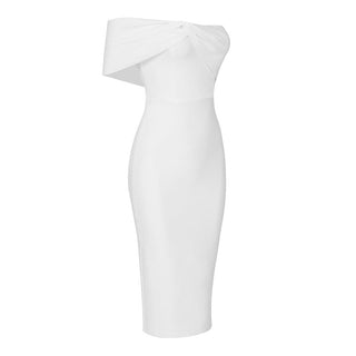 Elegant One Shoulder Bandage Long Midi Dress