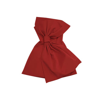 Elegant Strapless Asymmetric Bow Top
