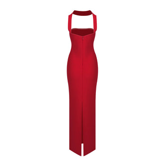 Sleek Bandage Back Slit Long Dress