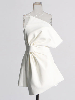 Elegant Strapless Asymmetric Bow Top