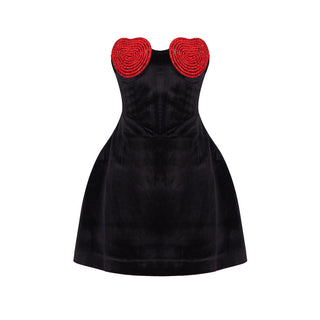 Velvet Heart Sparkle Strapless Mini Dress