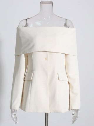 Elegant Off-Shoulder Blazer Jacket