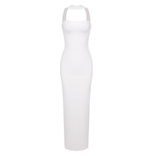 Sleek Bandage Back Slit Long Dress