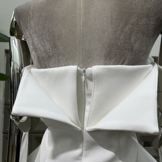 Crepe Strapless Sleeveless Mini Dress with Folded Bust Detail