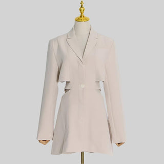 Hollow Waist Casual Long Sleeve Blazer