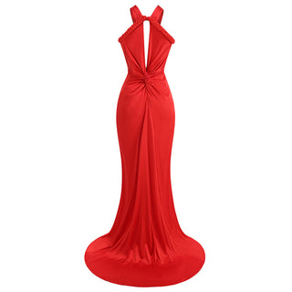 Elegant Cross Shoulder Backless Long Dress