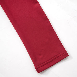 Elegant Red Long-Sleeve Evening Dress with Shoulder Pads and Ruched Hip Detail - Fishtail Maxi Gown