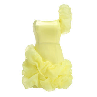 Sunlit Ruffle One Shoulder Mini Dress