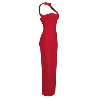 Sleek Bandage Back Slit Long Dress