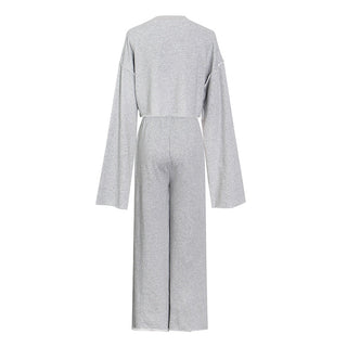 3-Piece Wool Set: Pullover Sweater, Sports Bra & Wide-Leg Pants