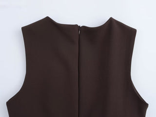 Sleeveless Mini Dress with Tulle Hemline
