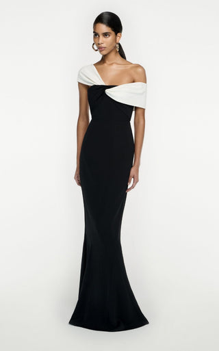 Monochrome Elegance Bandage Long Dress