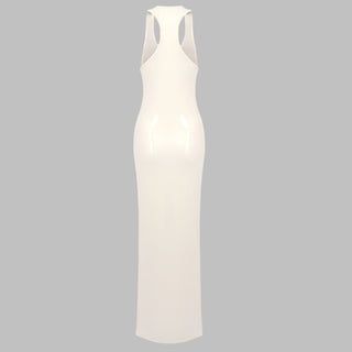 Sleeveless Sequin Halter Long Dress with High Slit