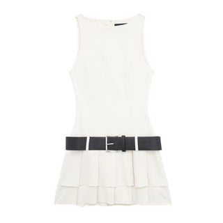 Off-white Belted Sleeveless Mini Dress