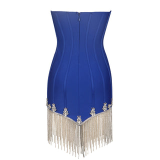 Tassel Tango Strapless Striped Mini Dress