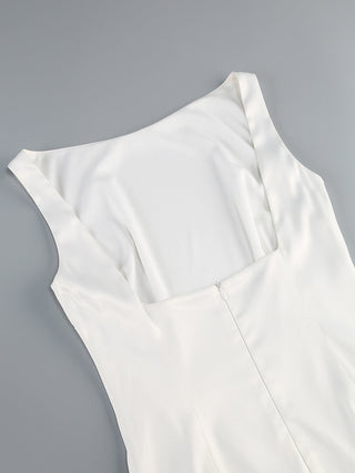 Elegant Satin Mini Dress with Ruffle Hem