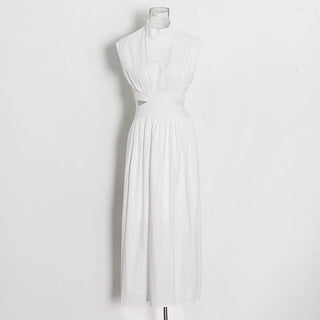 High Neck Sleeveless Long  Dress