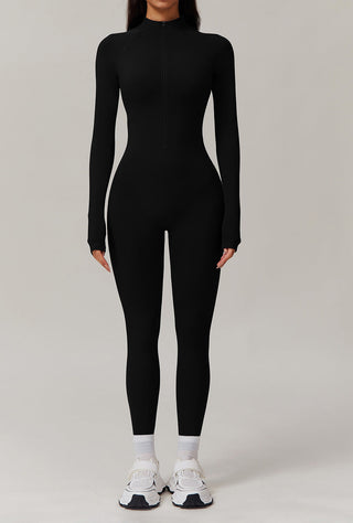 Long Sleeve Yoga Jumpsuit with Cross-Border Waist Design