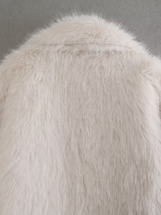Midi Faux Fur Coat - Luxurious Warmth and Elegance