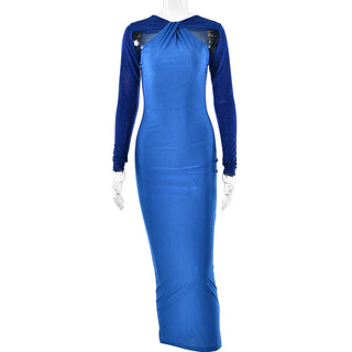 Starry Night Sparkle  Splicing Long Dress